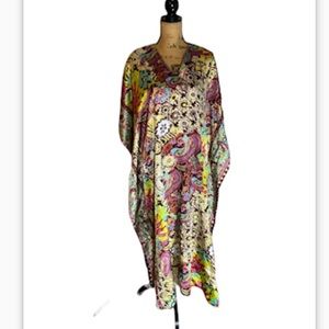 Cool Clothings Colorful Paisley Loungewear Pullover Caftan One Size Fits Most
